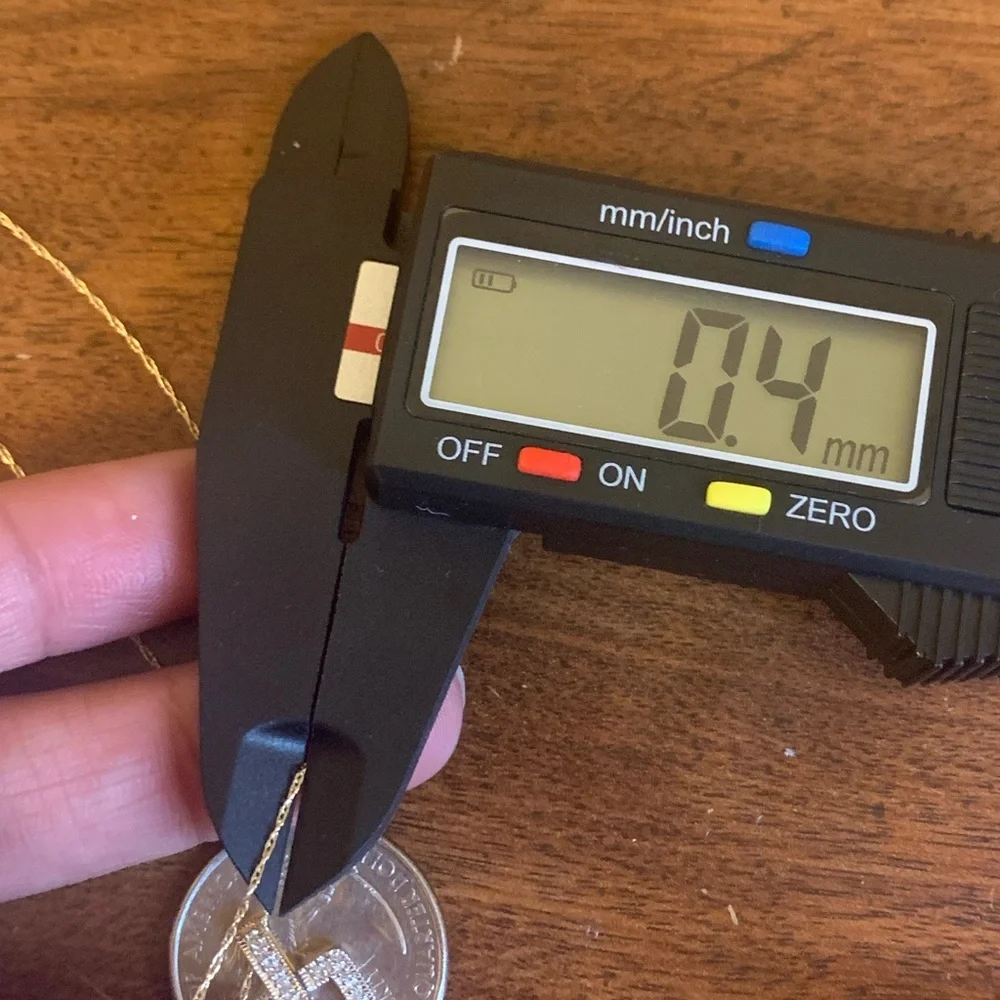 14kt Gold Square Diamond Pendant Necklace - Picture 6 of 7